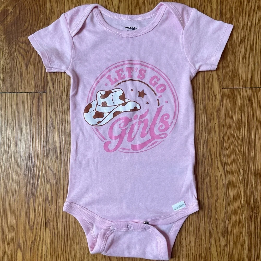 “Lets go girl” onesie cowgirl babygirl bodysuit
